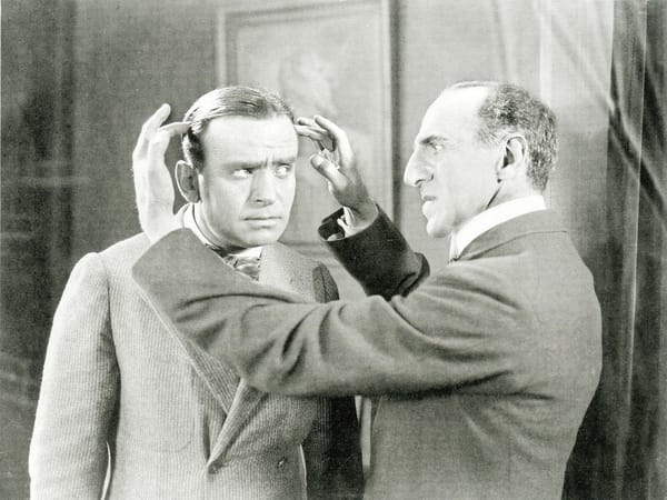 Douglas Fairbanks and Herbert Grimwood in 'When the Clouds Roll By' (1919)